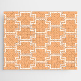 Orange and White Tessellation Line Pattern 2 Pairs DE 2022 Popular Color Market Melon DE5199 Jigsaw Puzzle