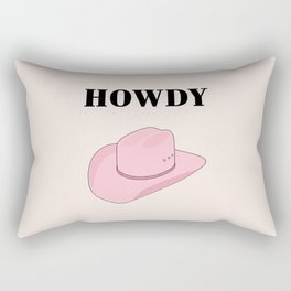 Howdy - Cowboy Hat Pink Rectangular Pillow