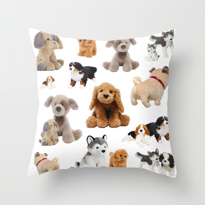 Fluffy Puppy Dog Pattern Throw Pillow