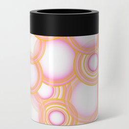 Nion - Colorful Geometric Abstract Circle Art Design Pattern in Orange Can Cooler