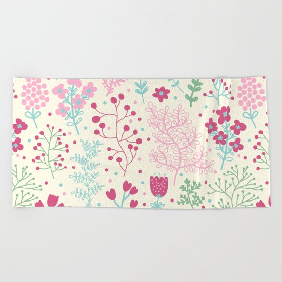 SPRING FLOWERS Beach Towel