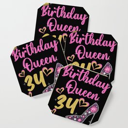 34th birthday queen 34 years thirty-four Coaster