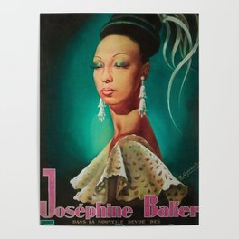 1949 Josephine Baker Folies Bergere, Paris Performance Vintage Poster Poster