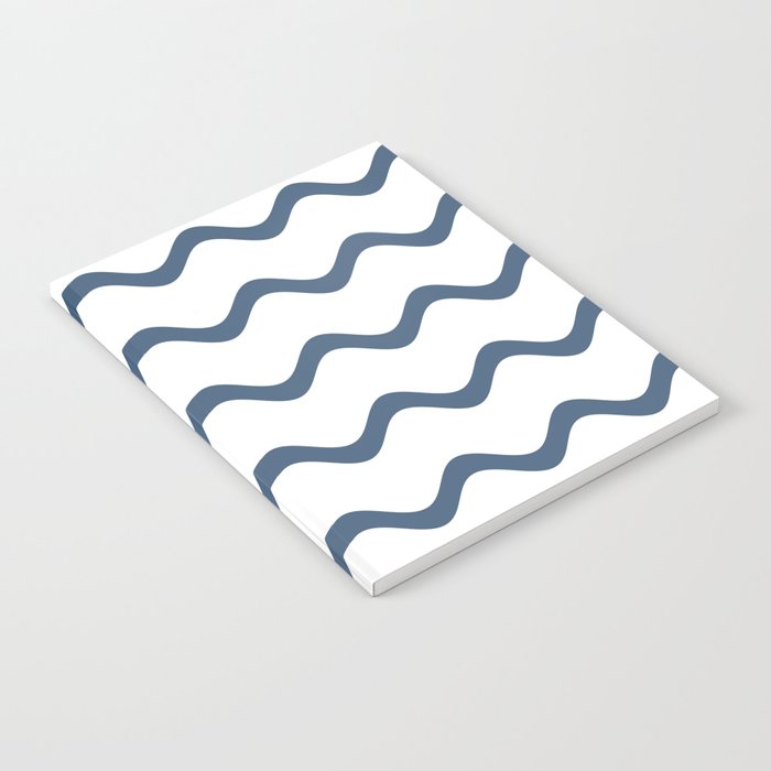 Blue and White Horizontal Line - Stripe Pattern - Diamond Vogel 2022 Popular Colour Happy Tune 0648 Notebook