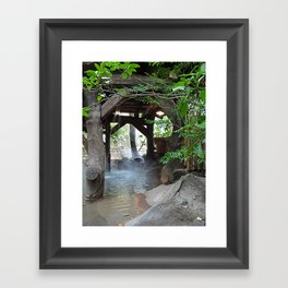 hot spring outdoor onsen in kurokawa japan Framed Art Print