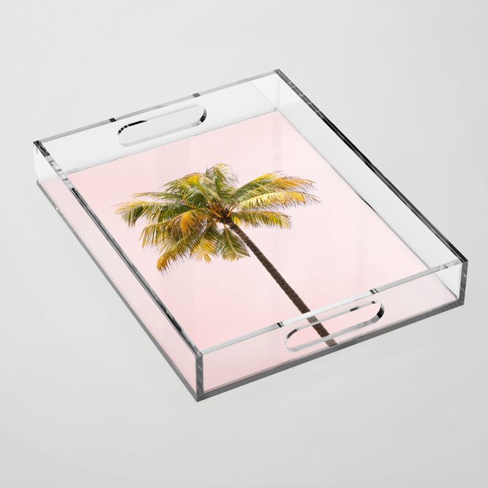 Palm Tree Photography | Pink Sunrise | Summer Vibes | Landscape | Nature | Beach Acrylic Tray