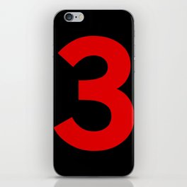 Number 3 (Red & Black) iPhone Skin