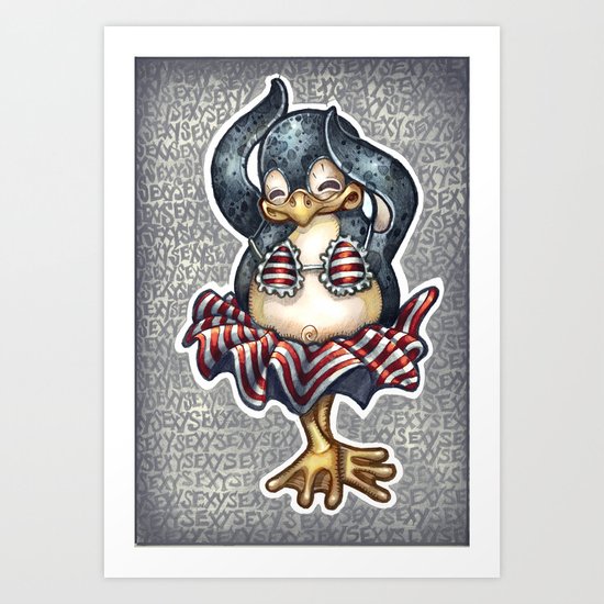 Sexy Penguin Art Print