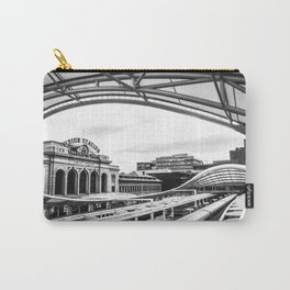 Union Station // Train Travel Downtown Denver Colorado Black and White City Photography Carry-All Pouch