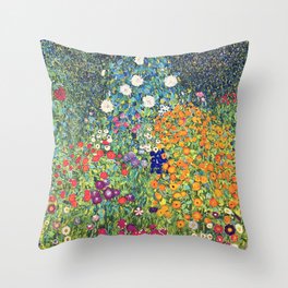 Gustav Klimt Flower Garden 2 Throw Pillow