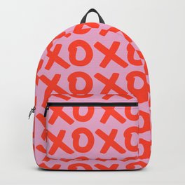XOXO Print Hugs And Kisses Pink Retro Wall Art Minimal Preppy Modern Decor XOXO Pattern Abstract Backpack