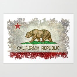 California flag in MegaTex Art Print