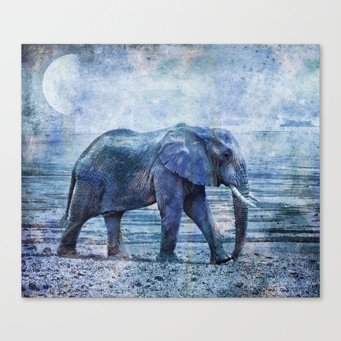 The Elephants Journey Blue Moon Leinwanddruck The Elephants Journey Blue Moon Leinwanddruck