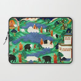 Taming The Elephant Mind Buddhist Path of Samatha Tibetan Painting Laptop Sleeve