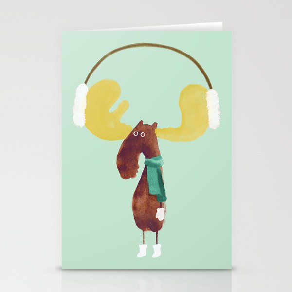 This moose is ready for winter Stationery Cards
