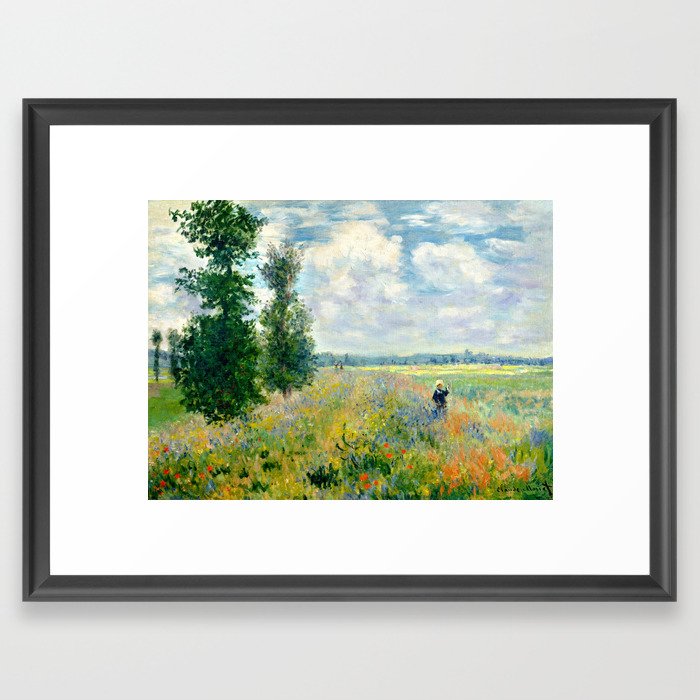 Claude Monet "Poppy Field, Argenteuil" Framed Art Print
