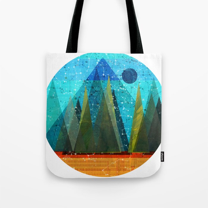 Wonder Wood Dream Mountains - Blue Monday Tote Bag