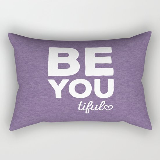 Be-You-Tiful Positive Quote Rectangular Pillow