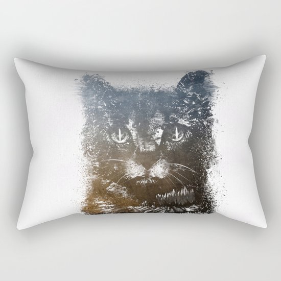 Gray cat Lucky Rectangular Pillow
