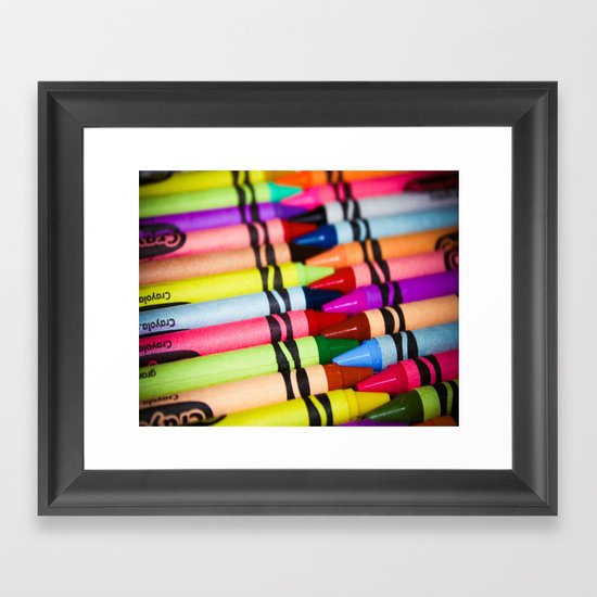 Rainbow of Crayons Framed Art Print