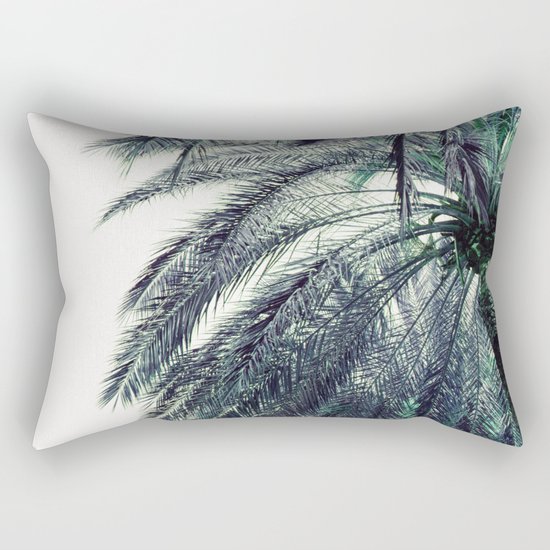 Teal Palm Tree Rectangular Pillow