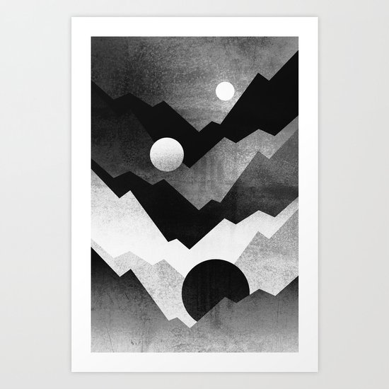 Nightfall / Black & white Art Print