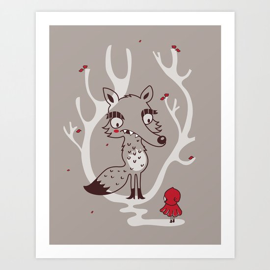 Hello big wolf Art Print