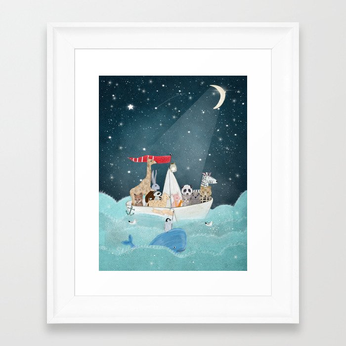 little nautical explorers Framed Art Print