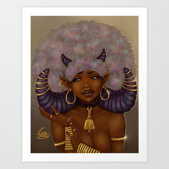 Fro Horns Gold Art Print