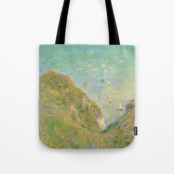 Claude Monet - On the Cliff at Pourville, Clear Weather  Tote Bag
