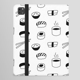 Minimalist Sushi Pattern (black/white) iPad Folio Case