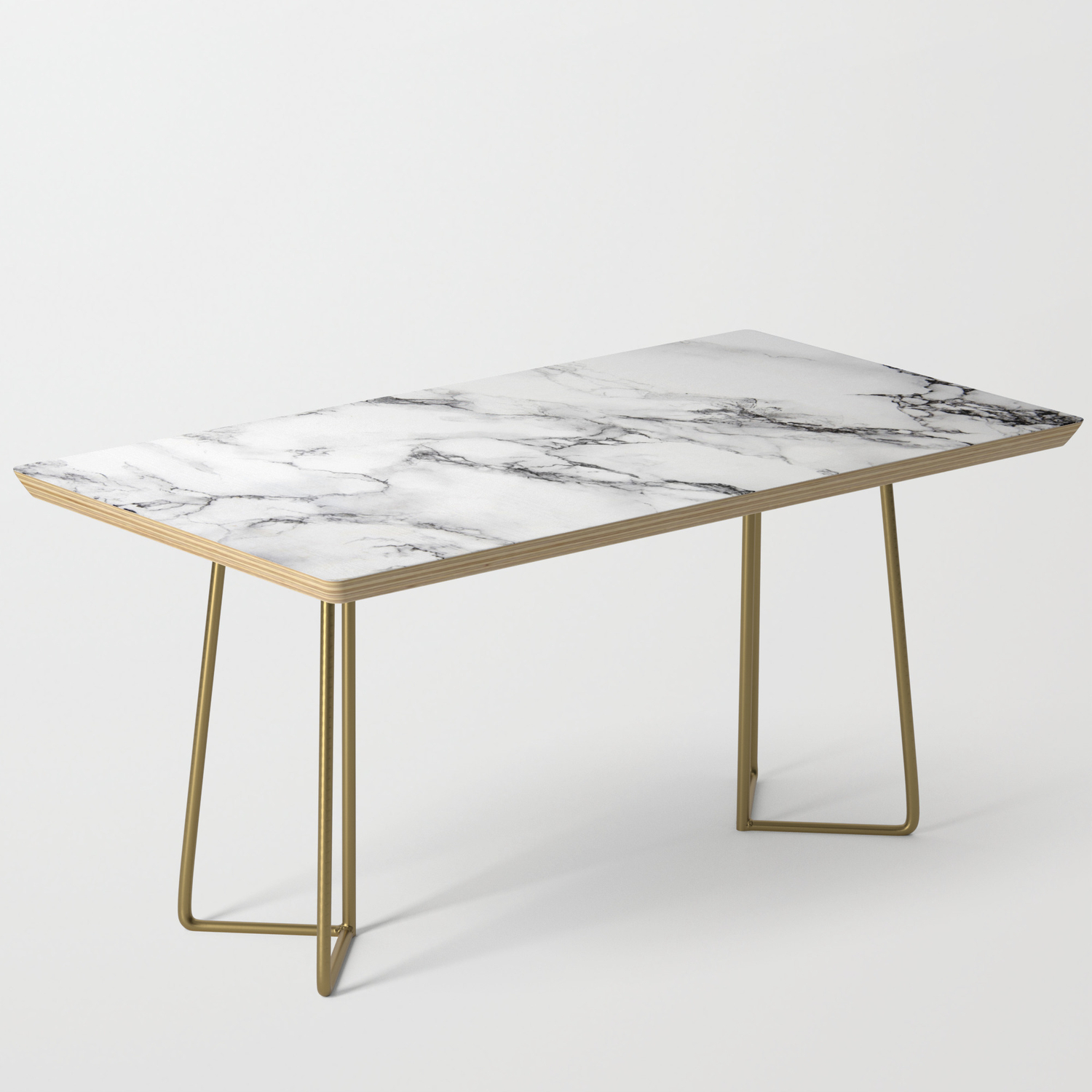 White Faux Marble Texture Coffee Table By Artonwear Society6
