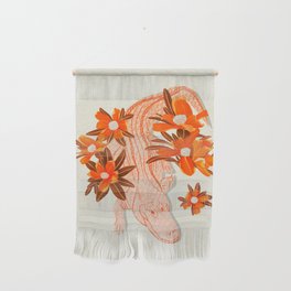 Alligator and Camellias Wall Hanging
