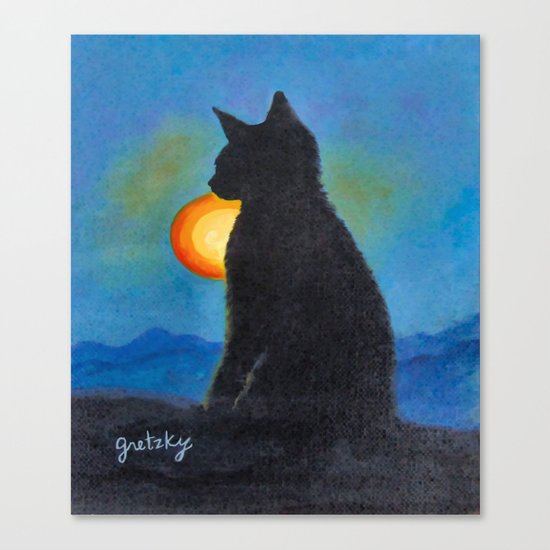 Cat Silhouette Canvas Print
