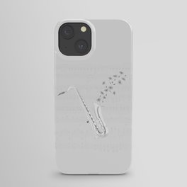 Music Instrument White Sheet Music Saxaphone Design iPhone Case