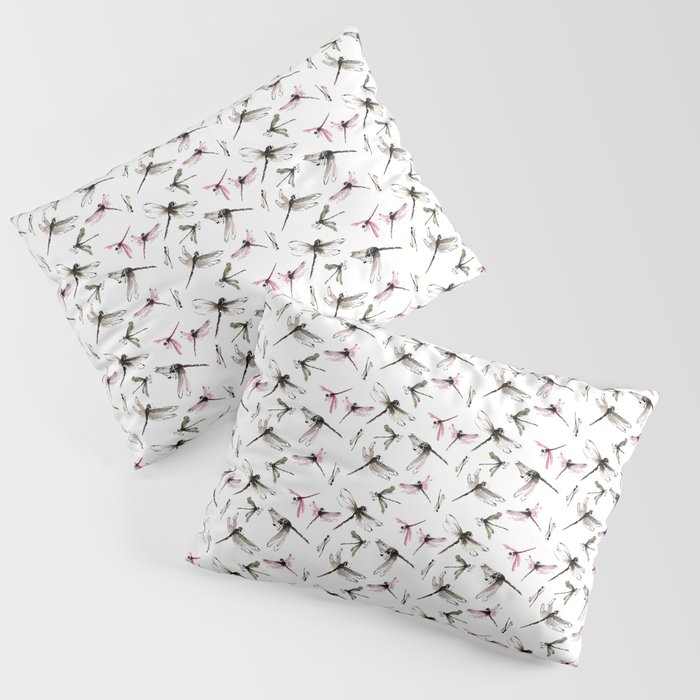 Dragonflies pattern, sumie painting Pillow Sham