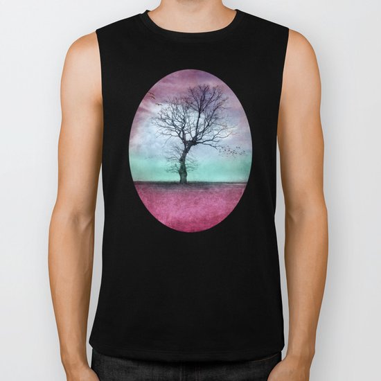 ATMOSPHERIC TREE - Winter Sun Biker Tank