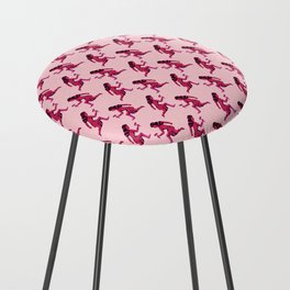 Pink Hammer Lady Pattern Counter Stool