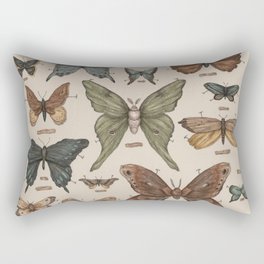 Butterflies and Moth Specimens Rectangular Pillow