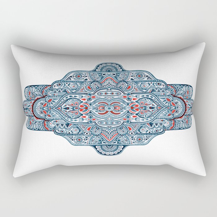 Hand painted symmetrical pattern Rectangular Pillow