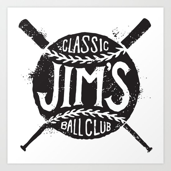 Classic Jim's Ball Club - Tshirt Art Print