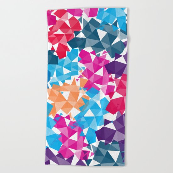 Colorful geometric Shapes Beach Towel