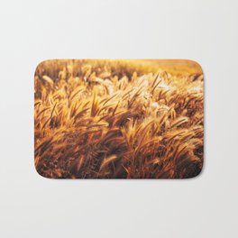 golden wheat field Bath Mat | Harvesting, Gold, Growth, Close Up, Rye Grain, Photo, Crop Plant, Goldcolored, Art, Food 