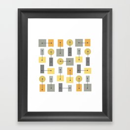 Atomic Age Simple Shapes Yellow Gray 1 Framed Art Print