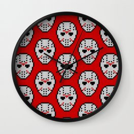 Knitted Jason hockey mask pattern Wall Clock | Scary, Pattern, Funny, Movies & TV 