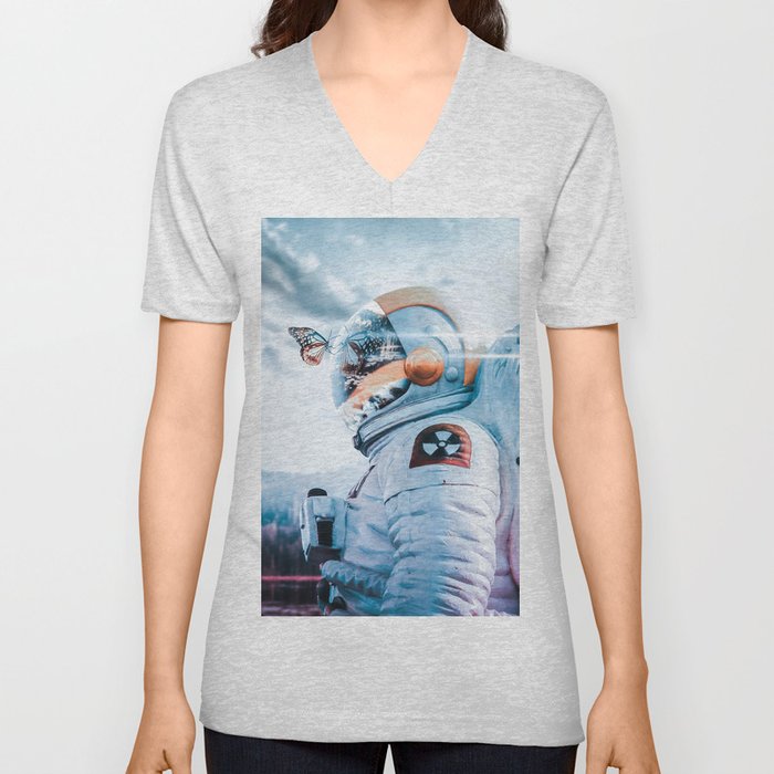 Astronaut V Neck T Shirt