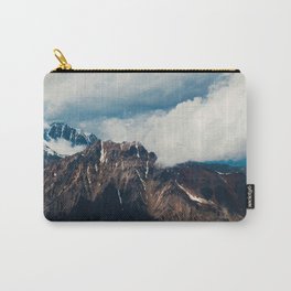 Awesome Dark Cloud Top Mountain Wonderful Dramatic Landscape With Big Snowy Mountain Peaks Low Clouds Atmospheric Large Snow Mountain Tops Cloudy Sky Carry-All Pouch