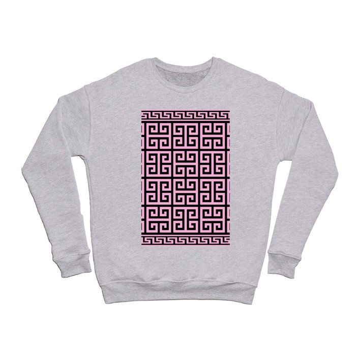 Greek Key (Black & Pink Pattern) Crewneck Sweatshirt