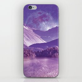 Beautiful purple moonlit night iPhone Skin