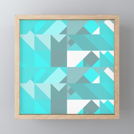 Genesis blue sea green flat geometric shapes  Framed Mini Art Print